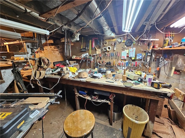 235 Mcclay Rd, Canton Twp, PA 15301 - miscellaneous room featuring a workshop area and concrete floors