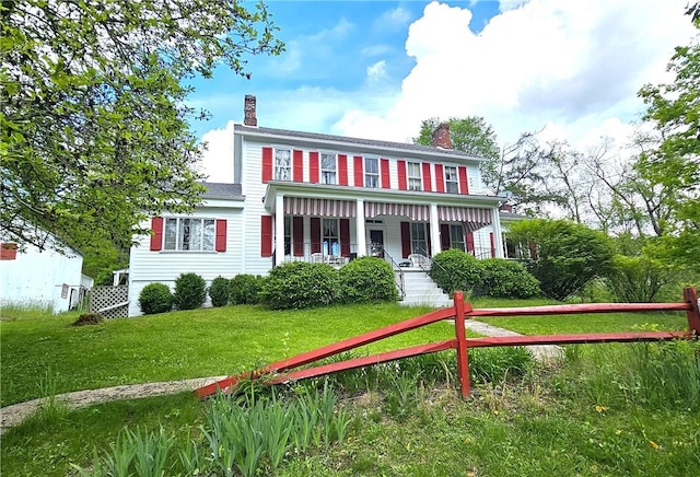 235 Mcclay Rd, Canton Twp, PA 15301 - colonial home with covered porch and a chimney