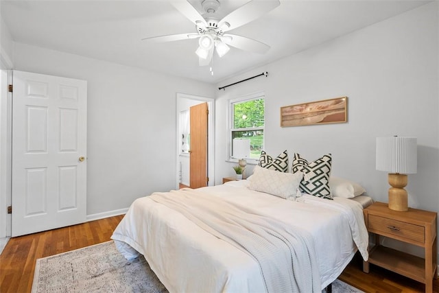 109 Meadowvue Dr, Marshall, PA 15090 - bedroom with wood finished floors, a ceiling fan, and baseboards