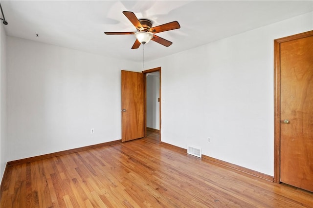 119 Hillcrest Dr, Ross Twp, PA 15237 - empty room featuring a ceiling fan, light wood-type flooring, and baseboards