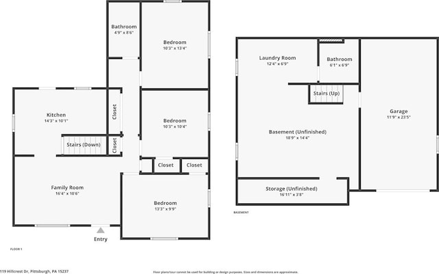 119 Hillcrest Dr, Ross Twp, PA 15237 - property floor plan