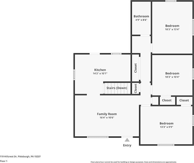 119 Hillcrest Dr, Ross Twp, PA 15237 - floor plan / room layout