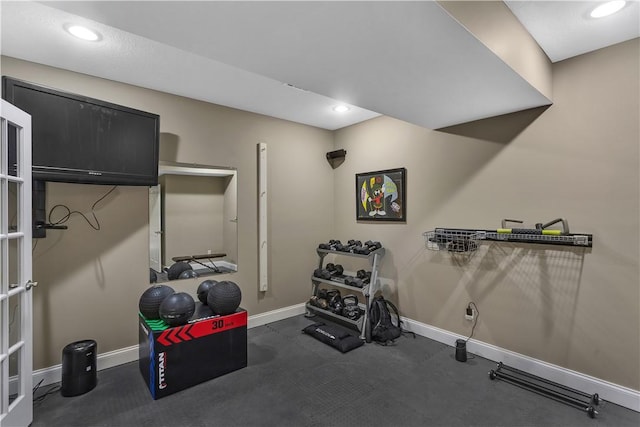 117 Majestic Dr, Adams Twp, PA 16046 - exercise area with baseboards and recessed lighting