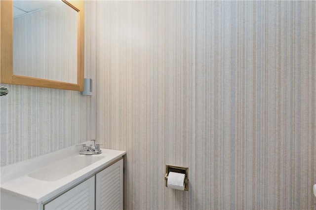 156 Carnation Ave, Ross Twp, PA 15229 - bathroom featuring wallpapered walls and vanity
