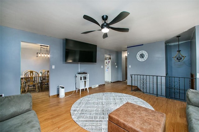 512 Leckrone Highhouse Rd, Pa, PA 15458 - living area with a ceiling fan and wood finished floors