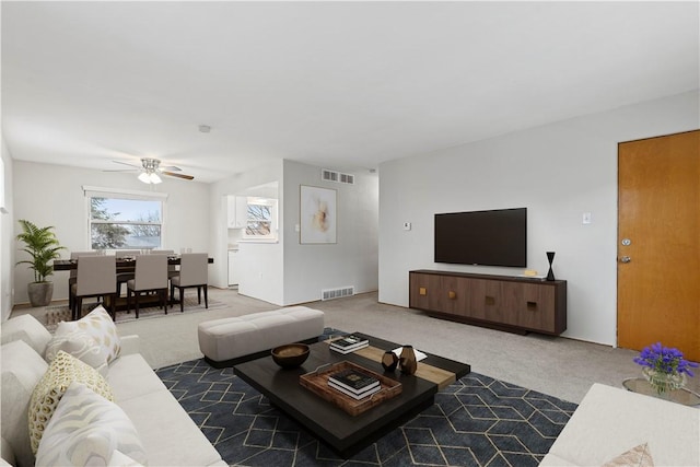 257 Noble Ave, Crafton, PA 15205 - living area featuring carpet floors and ceiling fan