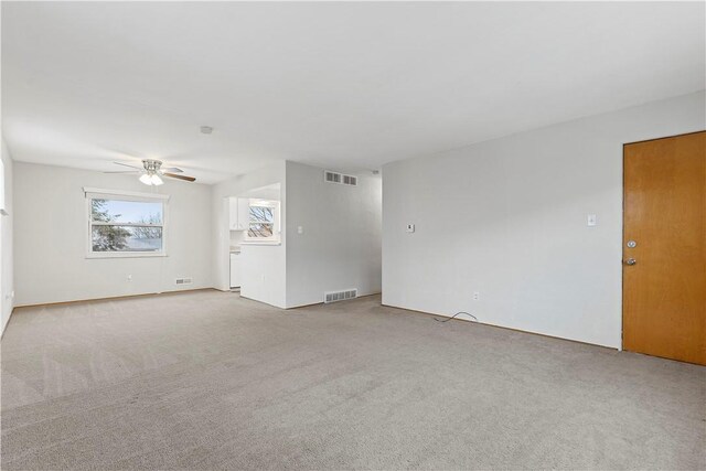 257 Noble Ave, Crafton, PA 15205 - unfurnished living room with ceiling fan and light colored carpet