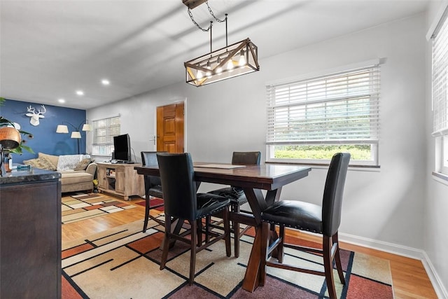 830 W Pike St, Chartiers, PA 15342 - dining area featuring light wood-style flooring, recessed lighting, and baseboards