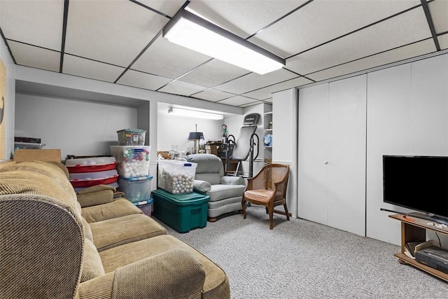 830 W Pike St, Chartiers, PA 15342 - finished basement featuring carpet floors and a paneled ceiling