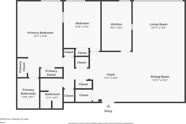 5100 5th Ave Unit 407, Shadyside, PA 15232 - floor plan / room layout