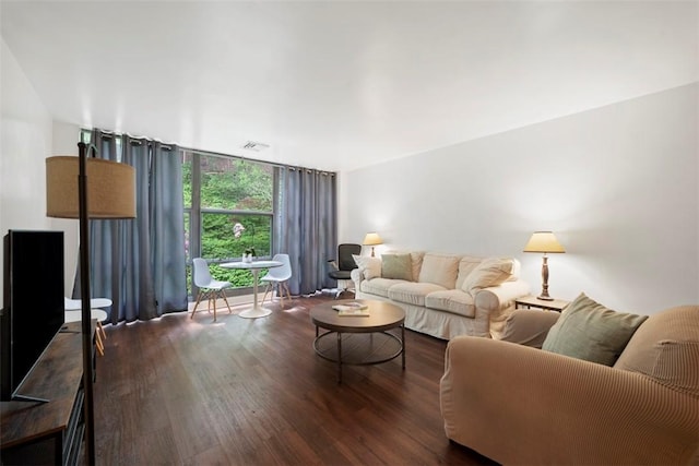 5100 5th Ave Unit 407, Shadyside, PA 15232 - living room with wood finished floors and a wall of windows