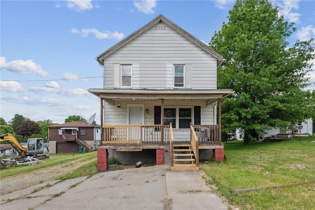 920 W 4th Ave, Derry Twp, PA 15627 - view of front of house featuring covered porch, a front lawn, and stairs