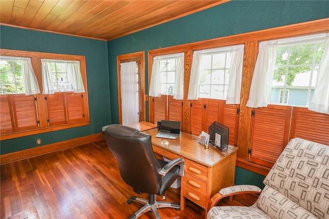 120 S Shenango St, Mercer Boro Mer, PA 16137 - home office with ornamental molding, wood finished floors, and baseboards