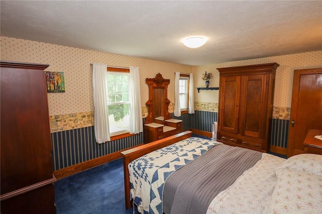 120 S Shenango St, Mercer Boro Mer, PA 16137 - carpeted bedroom with wallpapered walls, a wainscoted wall, and radiator