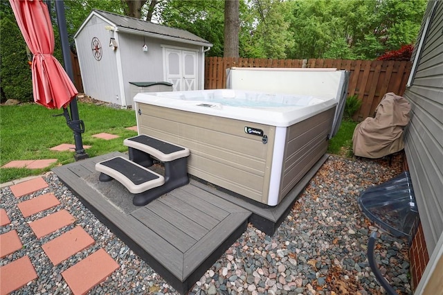 120 S Shenango St, Mercer Boro Mer, PA 16137 - wooden terrace featuring a hot tub