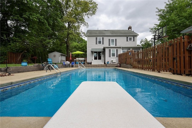 120 S Shenango St, Mercer Boro Mer, PA 16137 - view of swimming pool with a diving board and a patio area
