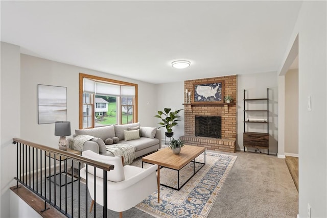 362 Fruitwood Dr, Bethel Park, PA 15102 - living room with a fireplace and carpet floors