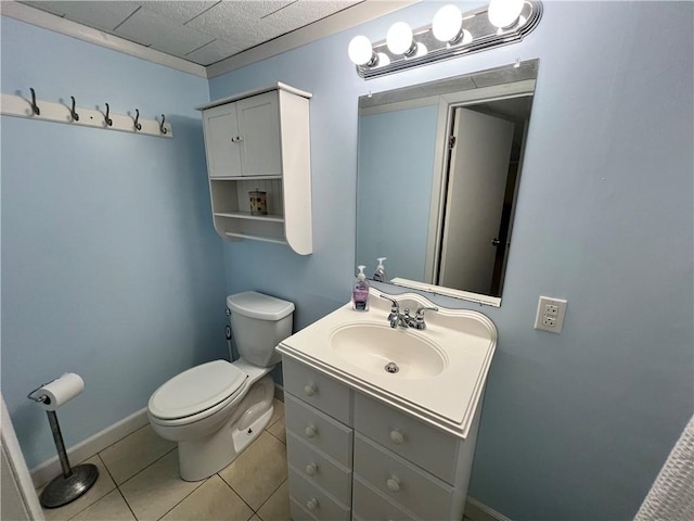 11859 Kammerer Ave, Conneaut Lake Cra, PA 16316 - half bathroom with toilet, tile patterned floors, vanity, and baseboards