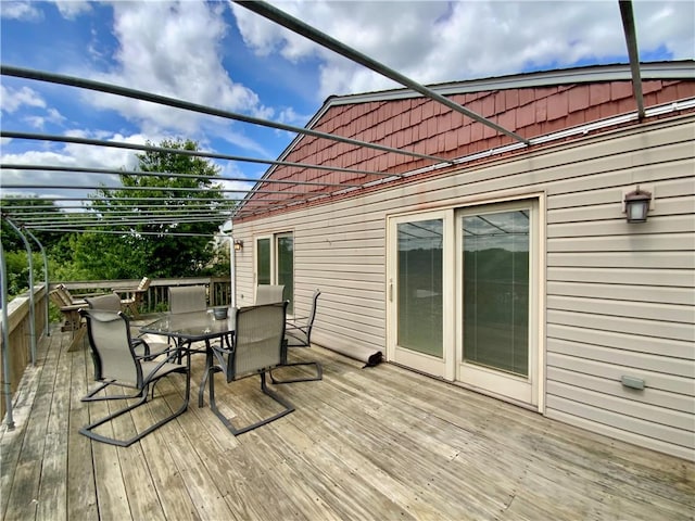 403 Virginia Ave, Harmony Twp Bea, PA 15003 - wooden terrace featuring outdoor dining space