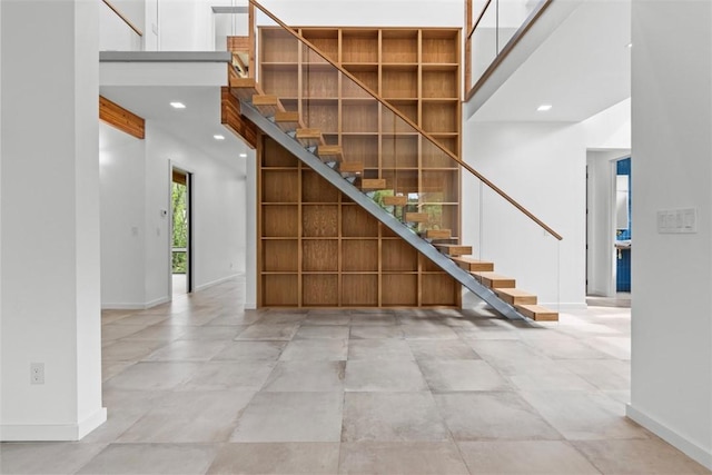 409 Fox Chapel Rd, Fox Chapel, PA 15238 - stairs with baseboards and recessed lighting
