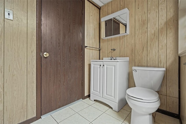 440 Perrymont, Mccandless, PA 15237 - bathroom with toilet, wood walls, and tile patterned flooring