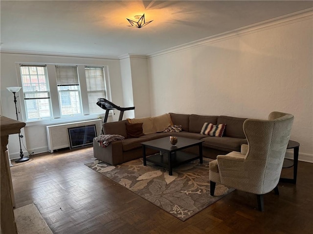 166 N Dithridge St Unit 2A, Oakland, PA 15213 - living room with crown molding and baseboards