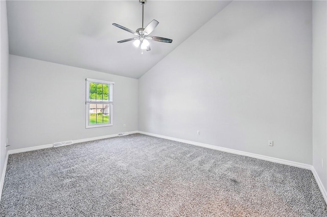 1523 Lori Ln, Hermitage, PA 16148 - carpeted spare room with a ceiling fan, vaulted ceiling, and baseboards