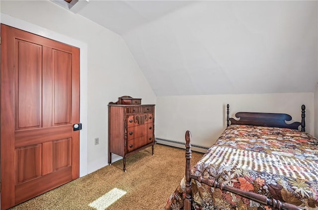 601 Depot St, Jamestown, PA 16134 - carpeted bedroom featuring baseboard heating and lofted ceiling
