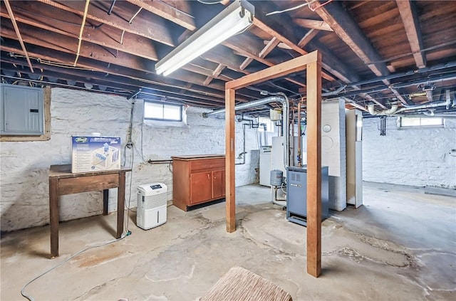 601 Depot St, Jamestown, PA 16134 - basement featuring electric panel and washer / dryer