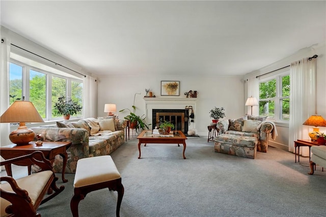 3080 Eldogor Ln, Neshannock Twp, PA 16105 - carpeted living room featuring a glass covered fireplace