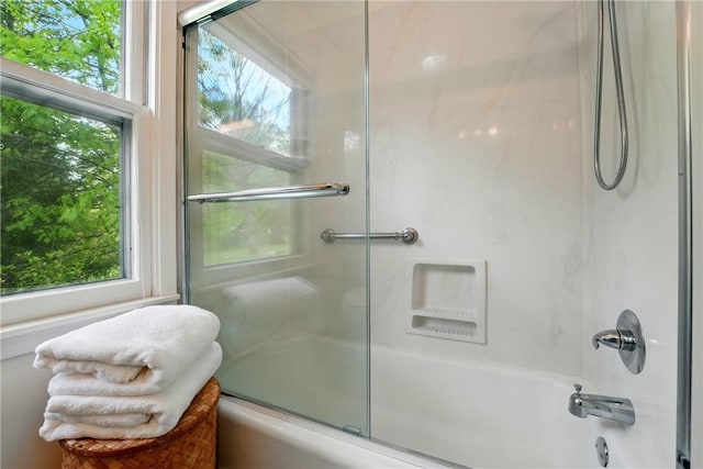 3080 Eldogor Ln, Neshannock Twp, PA 16105 - bathroom featuring shower / bath combination with glass door and healthy amount of natural light