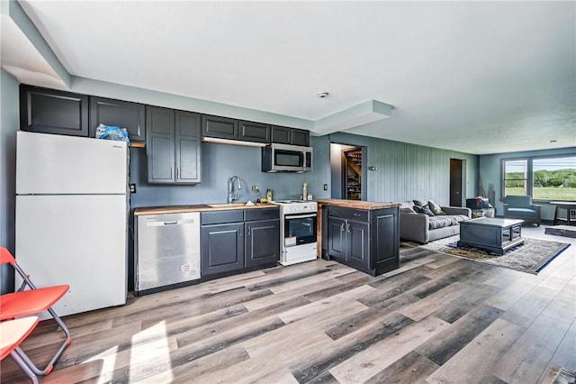 13035 State Highway 618, Conneaut Lake Cra, PA 16316 - kitchen with appliances with stainless steel finishes, a sink, light wood-type flooring, and open floor plan