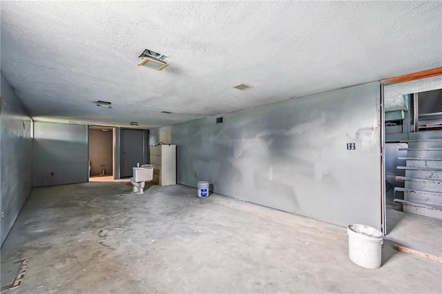 13035 State Highway 618, Conneaut Lake Cra, PA 16316 - below grade area featuring a textured ceiling and stairway