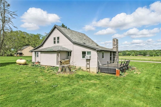 13035 State Highway 618, Conneaut Lake Cra, PA 16316 - back of property featuring a lawn, a chimney, and a shingled roof
