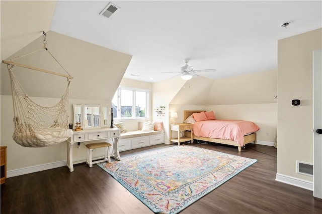 323 Snowberry Cir, Peters Twp, PA 15367 - bedroom featuring lofted ceiling, wood finished floors, baseboards, and a ceiling fan