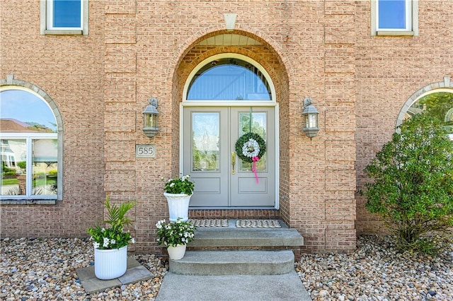 585 Agnes St, Hempfield Twp Wml, PA 15601 - entrance to property featuring french doors and brick siding