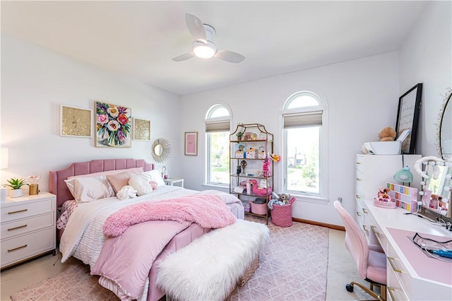 585 Agnes St, Hempfield Twp Wml, PA 15601 - bedroom with an office area, multiple windows, light colored carpet, and ceiling fan