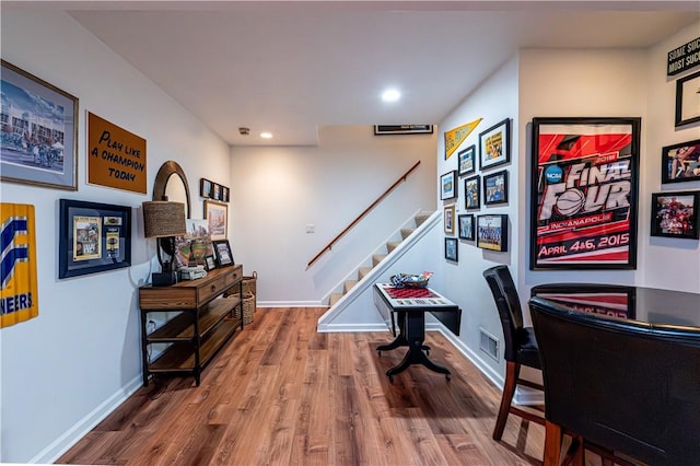 585 Agnes St, Hempfield Twp Wml, PA 15601 - office area featuring wood finished floors, recessed lighting, and baseboards