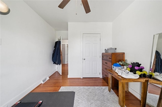 136 Isabella St, Derry Twp, PA 15717 - bedroom featuring wood finished floors, baseboards, and ceiling fan