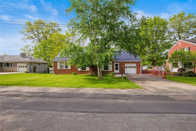 865 W Sanner St, Somerset Boro, PA 15501 - view of property hidden behind natural elements featuring driveway, brick siding, a front lawn, and a garage