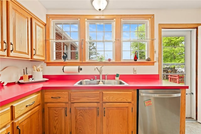 865 W Sanner St, Somerset Boro, PA 15501 - kitchen with dishwasher, a sink, light countertops, and brown cabinets