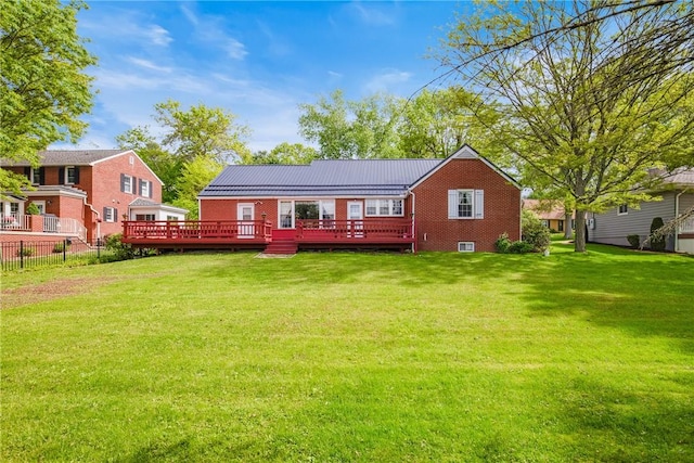 865 W Sanner St, Somerset Boro, PA 15501 - back of house featuring a deck and brick siding