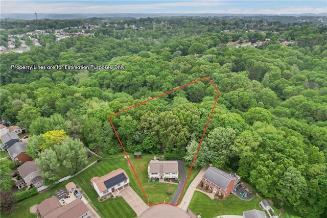 15 Fawnridge Dr, Robinson Twp Nwa, PA 15136 - aerial overview of property's location with a forest and property boundaries highlighted