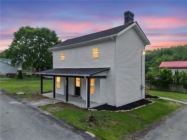 103 Depot St, Midway, PA 15060 - view of front of home featuring covered porch and a chimney