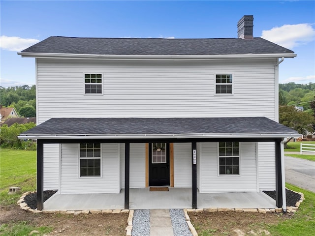 103 Depot St, Midway, PA 15060 - view of front of property with a chimney, a porch, and a shingled roof