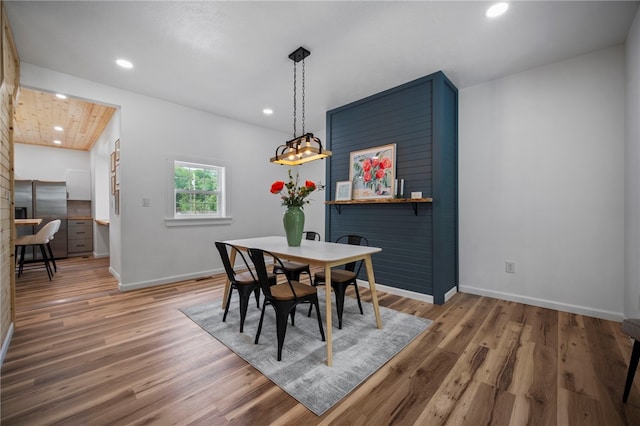 103 Depot St, Midway, PA 15060 - dining space with recessed lighting, wood finished floors, and baseboards