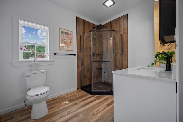 103 Depot St, Midway, PA 15060 - bathroom featuring a sink, a shower stall, and wood finished floors