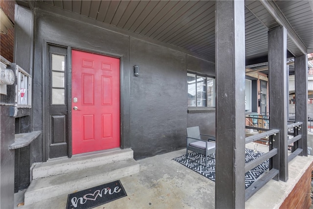 514 Knoll St, Central North Side, PA 15212 - property entrance featuring stucco siding