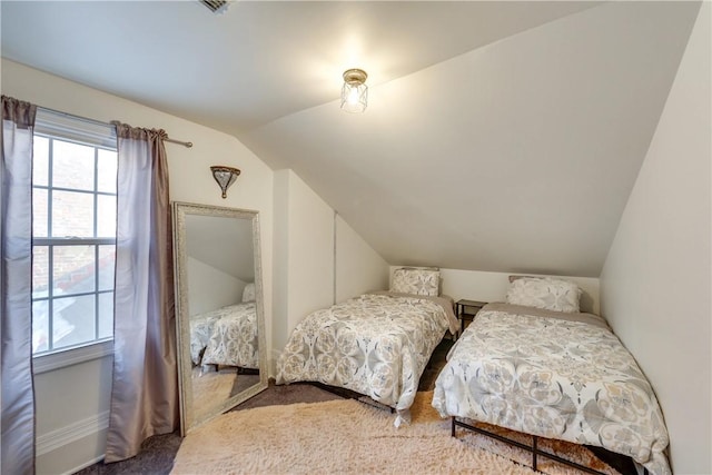 514 Knoll St, Central North Side, PA 15212 - carpeted bedroom with vaulted ceiling