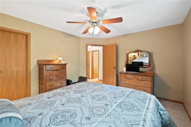 22 Ashford Dr, Cranberry Twp, PA 16066 - bedroom with carpet, a ceiling fan, and baseboards